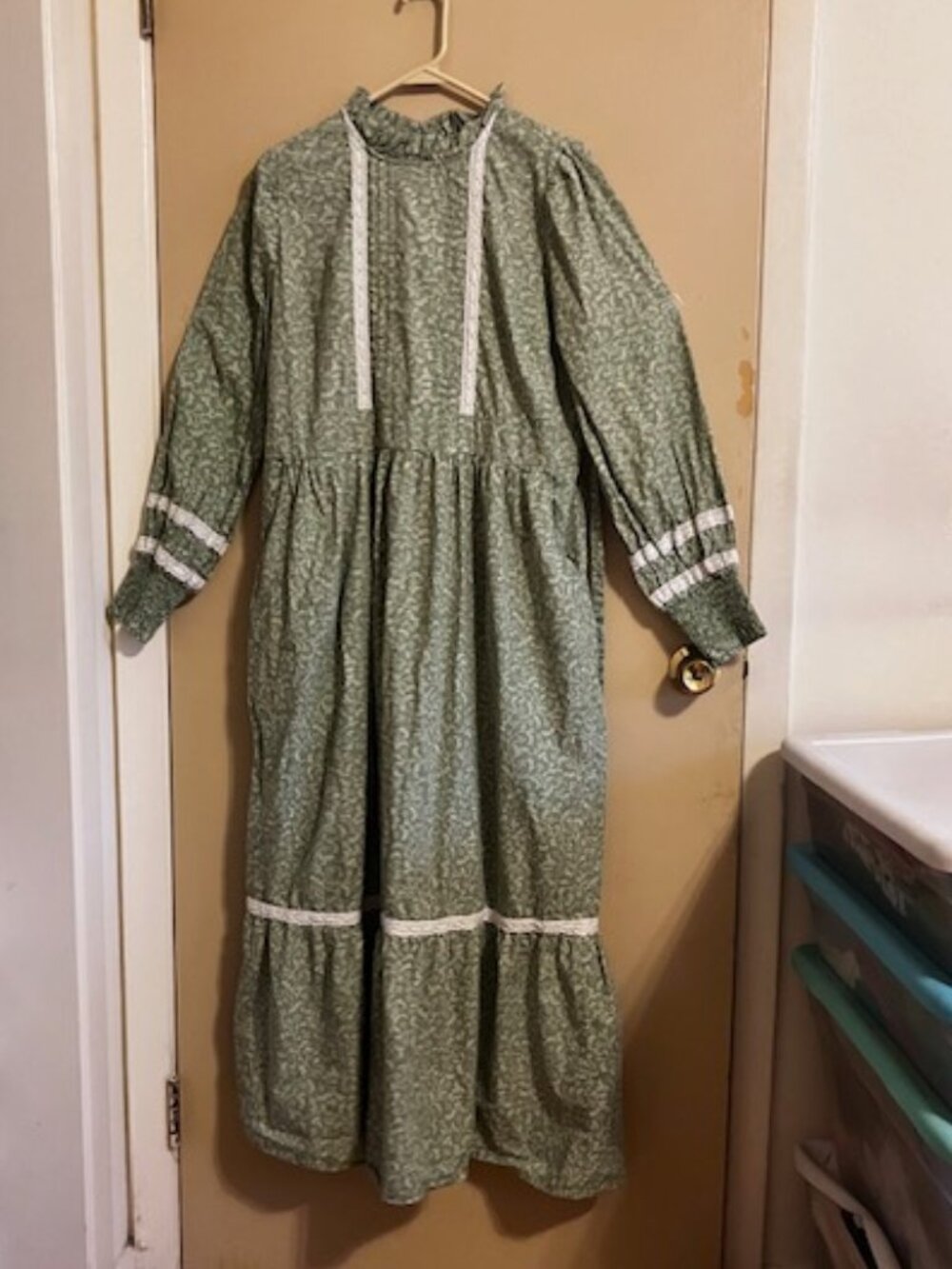 Laura Ashley Joanie Flower Garden Prairie Dress with Lace